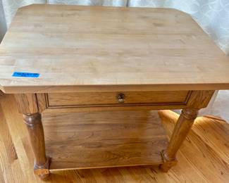 Custom butcher block cabinet with one drawer and storage shelf 42W x30 D x36.5” H $185