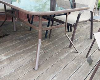 Tempered Glass Patio Table & 6 Arm Chairs $250
Table 64x 38”x 38”h