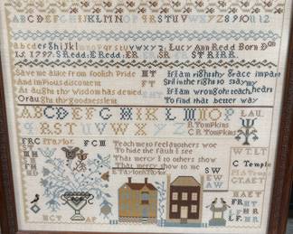 LARGE Hand stitched sampler