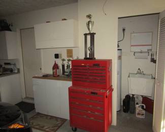 tool box and Jeep trophies
