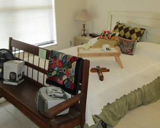 vintage bench, bedroom set, fan, heater, humidifier and more