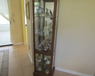 crystal and knick knacks in cabinet