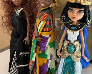 Various Dolls and Monster High Cleo Doll - some likely customized