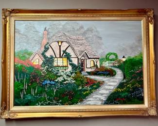 Framed original painting signed by Lara