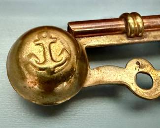 Brass and Copper Bosun Whistle with Brass Chain in Rosewood Box