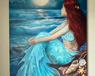 Unframed Mermaid Wall Canvas Art