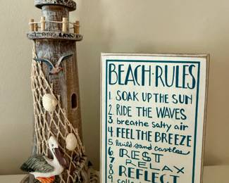 Lighthouse - Beach Rules Sign