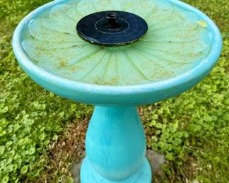Turquoise Birdbath