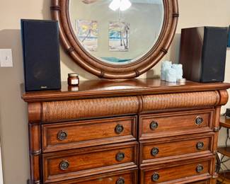 Cindy Crawford Home - Dresser and Round Mirror