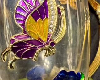 Belupai Glass - Butterfly and Flower - Mug