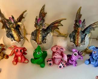 Assorted baby dragon figurines