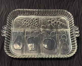 Glass Fruit Divided Serving Tray - Indiana Glass