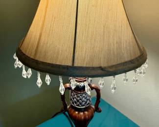 Table Lamp with Beaded Lampshade