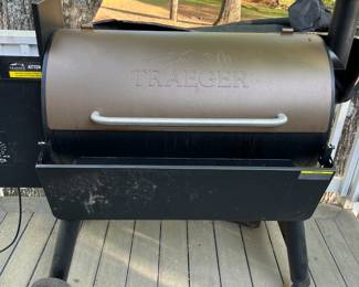 Traeger wood pellet smoker/grill with digital controls. Great for barbecue enthusiasts.