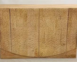 4336 - Bold Geometric Design Modern Credenza Natural & Black 4-door 32 x 63 x 16
