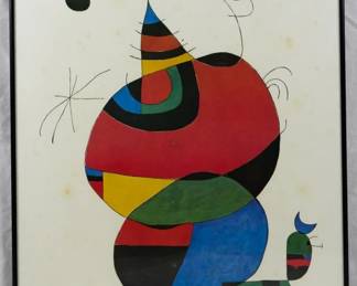 1537 - Framed Miro Abstract Giclee - 26x19