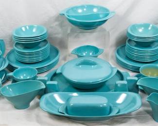 432x - 74 Pc Boomton Teal Mid Century Dinnerware Set