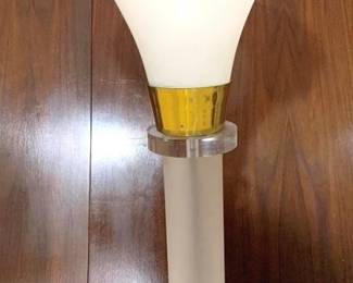 3373 - 70's Karl Springer Style Torchere Table Lamp 26 x 14 You are buying a used as-is electric/electronic item. We do not guarantee all components are present and if it is not expressly stated, it is untested.