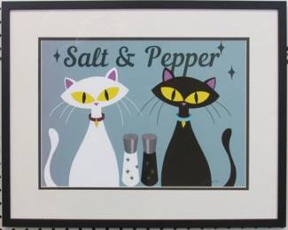 9017 - SALT AND PEPPER CATS 21 X 17