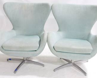 3160 - Pr Swivel Egg Chairs aft. Arne Jacobsen 41x34.5x32