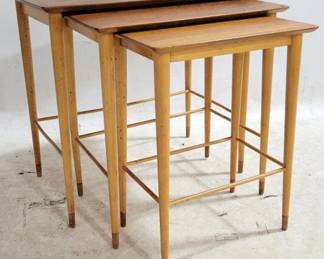 6039 - Vintage Made in Denmark Nesting Table Set 21 x 23 x 14 set of 3