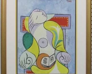 9079 - READING 1932 GICLEE BY PABLO PICASSO 26 X 22.25