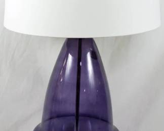 824 - Amethyst Glass Lamp 36" You are buying a used as-is electric/electronic item. We do not guarantee all components are present, and if it is not expressly stated, it is untested.