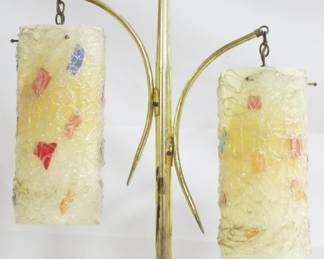257 - Mid-Century Double Acrylic Floor Lamp 62" You are buying a used as-is electric/electronic item. We do not guarantee all components are present, and if it is not expressly stated, it is untested.