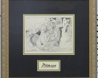 9091 - 1969 PICASSO EROTIC WITH COA 18 X 18