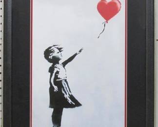 9070 - GIRL W/ BALLOON GICLEE BY GRAFFITI ARTIST BANKSY 20 X 26