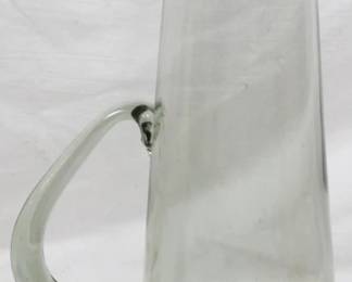 577 - Mid-Century Glass Pitcher Vase 13"