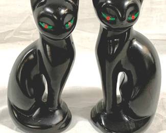 9633 - 2 Ceramic Mid-Century Cats
