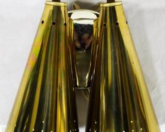 431x - Mid-Century Double Cone Shade Wall Light 10 x 11 x 5 You are buying a used as-is electric/electronic item. We do not guarantee all components are present, and if it is not expressly stated, it is untested.