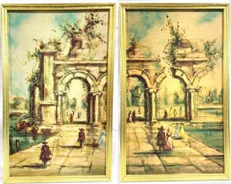 4003 - Pair of Framed Art - 20" x 32"