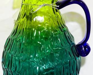 2160 - Winslow Anderson for Blenko 11" Pitcher Signed by Richard Blenko