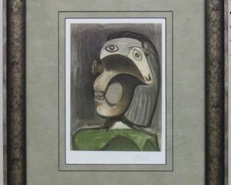9050 - HEAD OF A WOMAN PRINT BY PABLO PICASSO 16 X 19.5