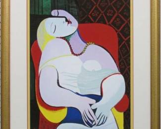 9077 - THE DREAM GICLEE BY PABLO PICASSO 22 X 27