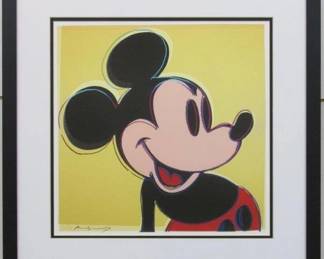 9015 - MICKEY MOUSE PRINT BY ANDY WARHOL 21.5 X 21.5