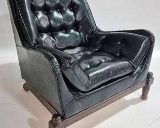 9230 - Vintage Mid-Century Vegan Leather Chair by Caraway Furniture 35 x 33 x 30