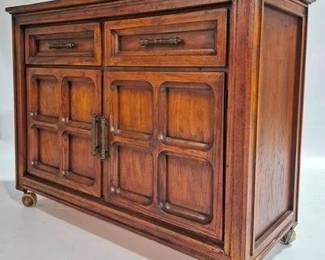 9221 - Vintage Flip Top Server Bar by Century on rollers 32 x 42 x 18