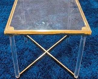 9284 - Brass & Acrylic End Table 24 x 20 x 20