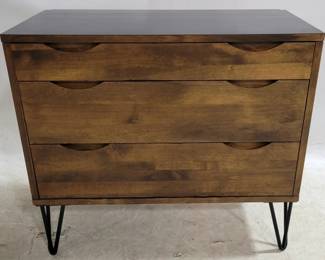 6047 - 3 Drawer Chest w/ Hairpin Legs - open back 28 x 32 x 17