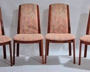 9267 - Set of 4 Upholstered Mid-Century Dining Chairs 37 x 20 x 16