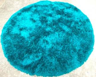 9736 - Round Blue Shaggy Rug - 72"