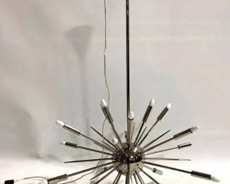 4360 - Modern Capiz Shell Petal Light Fixture 22 x 22 You are buying a used as-is electric/electronic item. We do not guarantee all components are present, and if it is not expressly stated, it is untested.