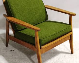 2109 - Mid Century Lounge Chair, Avocado Cushions 28 x 27 x 27