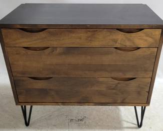 6048 - 3 Drawer Chest w/ Hairpin Legs - open back 28 x 32 x 17