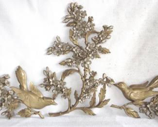 7989 - Vintage Syroco Dogwood 3 pc Wall Decor Middle piece 20 x 13