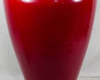 692 - Monumental Haeger Red Glaze Vase 25"