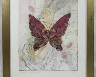 1551 - Phyllis Knight Butterfly Framed Art 22.5x18.5